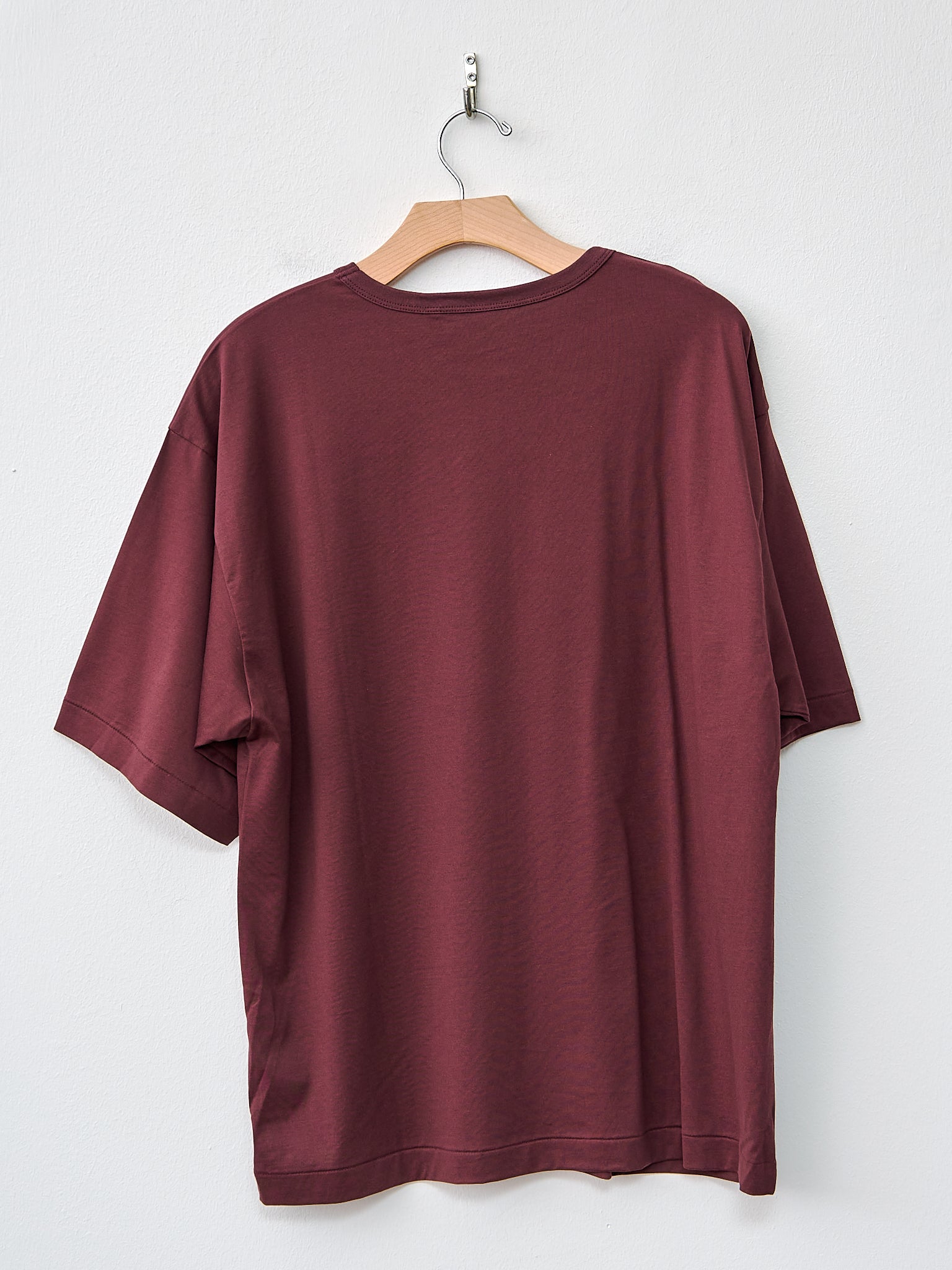 Namu Shop - Kaptain Sunshine Suvin Suede Tenjiku Half Sleeve Tee - Burgundy