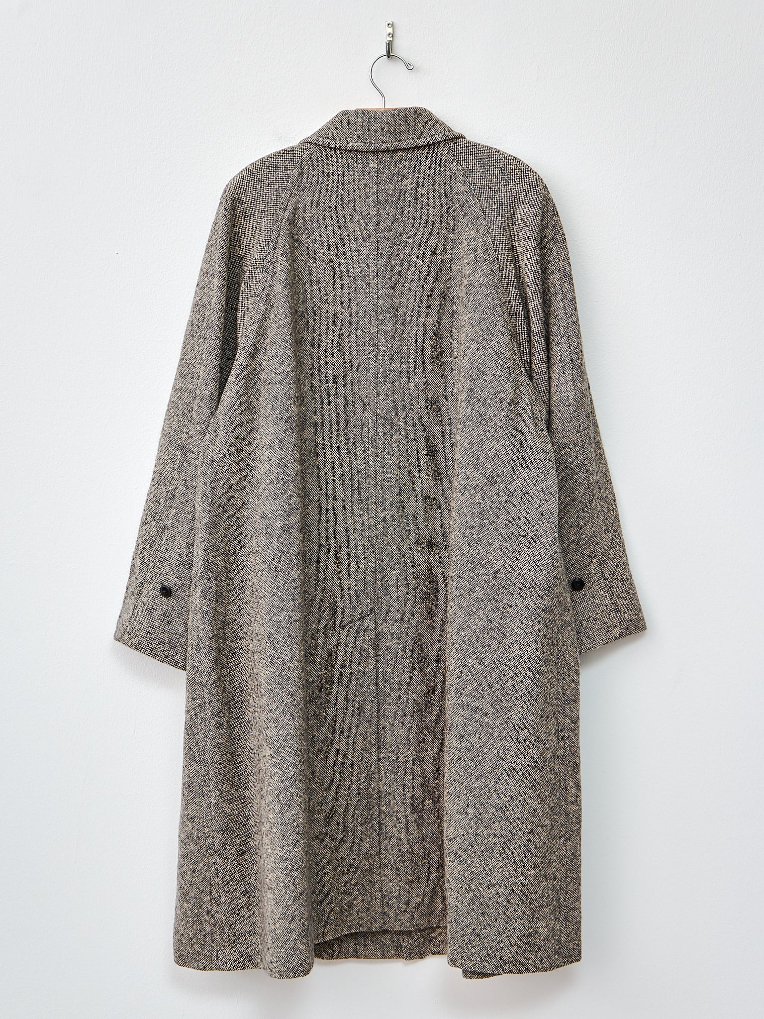 Namu Shop - Kaptain Sunshine Umbrella Coat - Black Nep Donegal Tweed