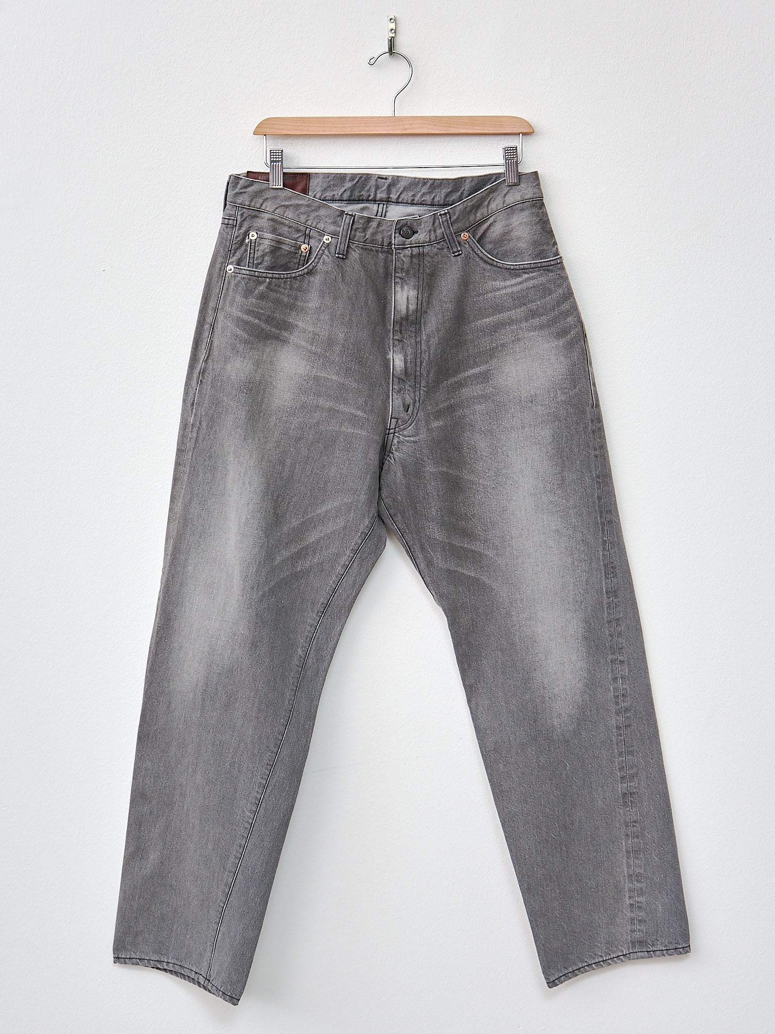 Namu Shop - Kaptain Sunshine 5P Zipper Front Denim Pants - Black Vintage Wash