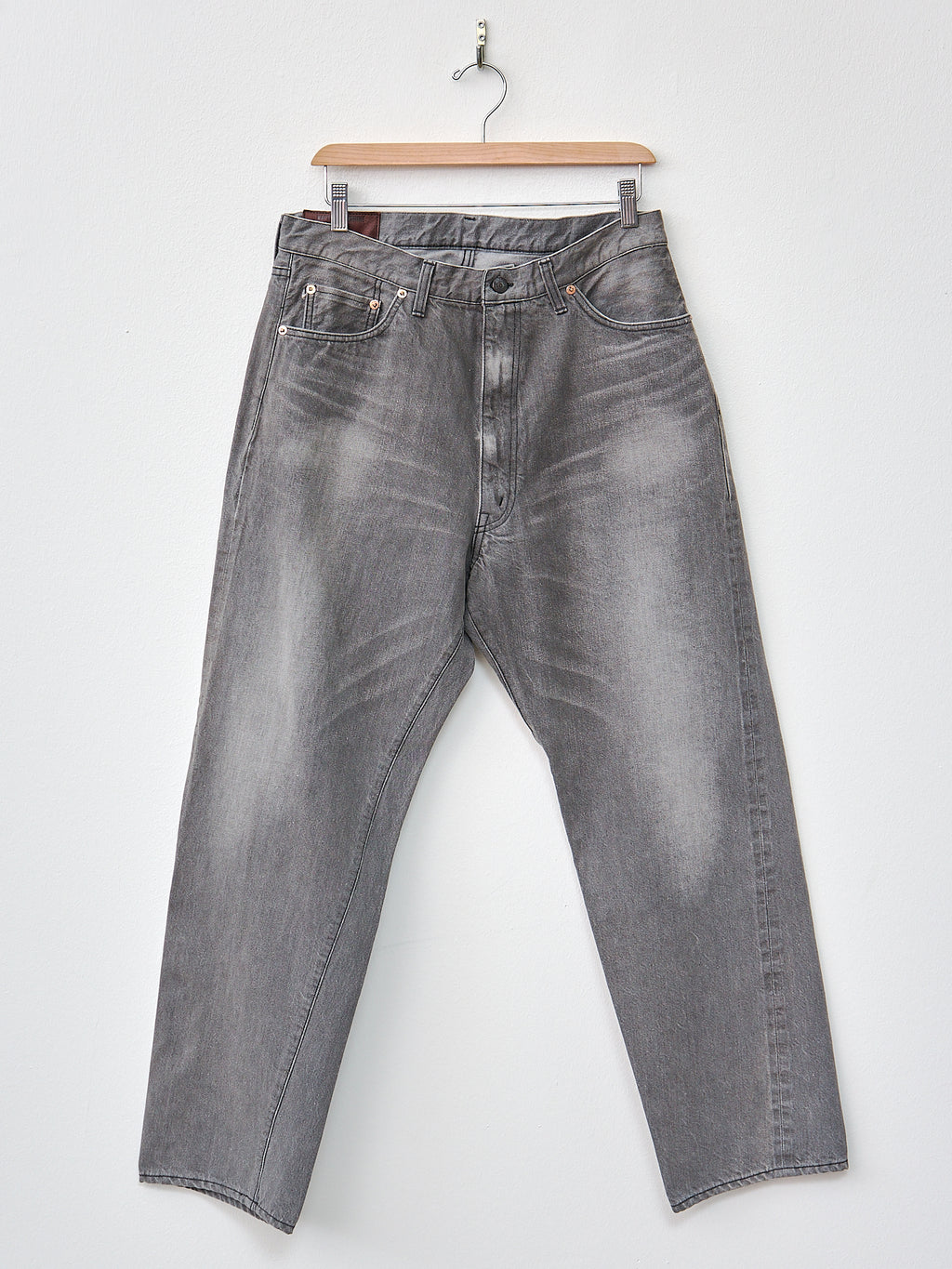 Namu Shop - Kaptain Sunshine 5P Zipper Front Denim Pants - Black Vintage Wash