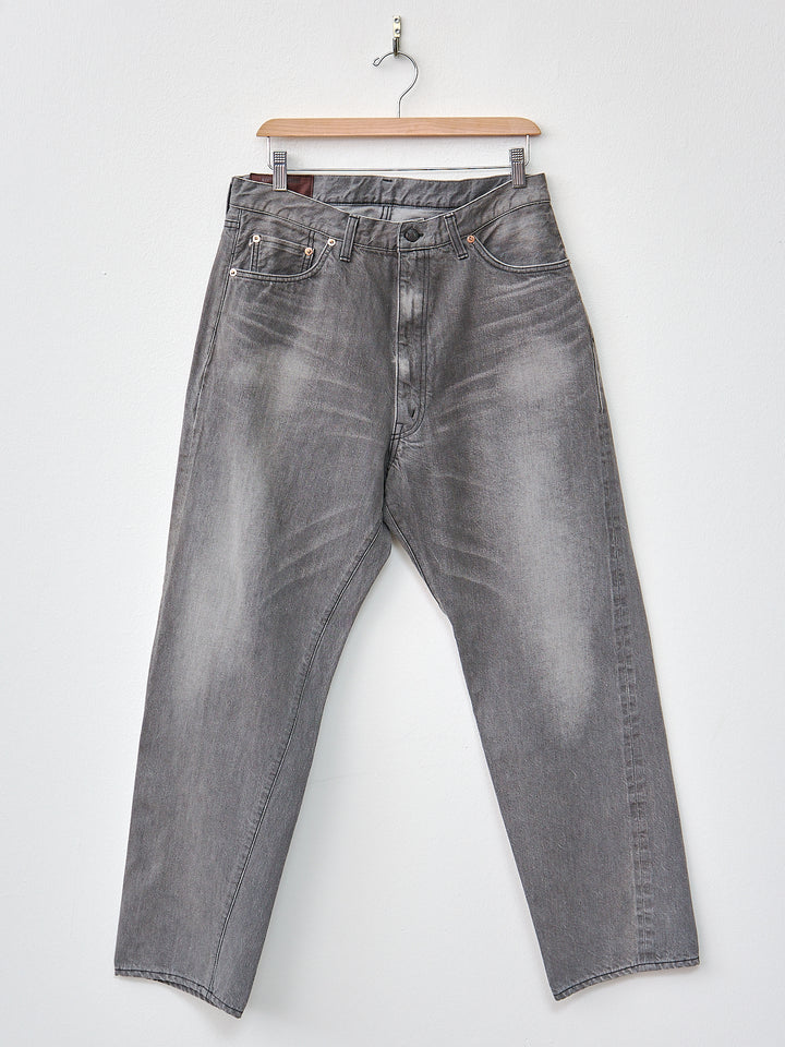 Namu Shop - Kaptain Sunshine 5P Zipper Front Denim Pants - Black Vintage Wash