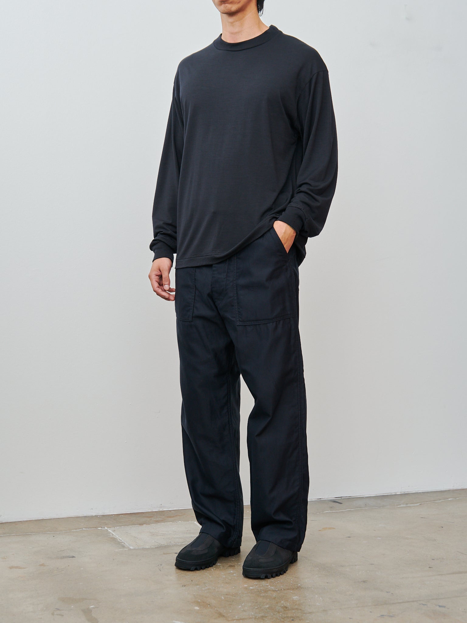 Namu Shop - Kaptain Sunshine Super Soft Merino Tenjiku L/S Tee - Navy
