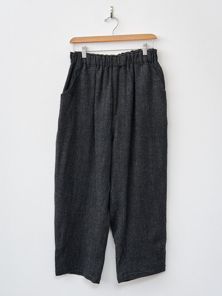 Namu Shop - Ichi Antiquites Wool Herringbone Pants - Black