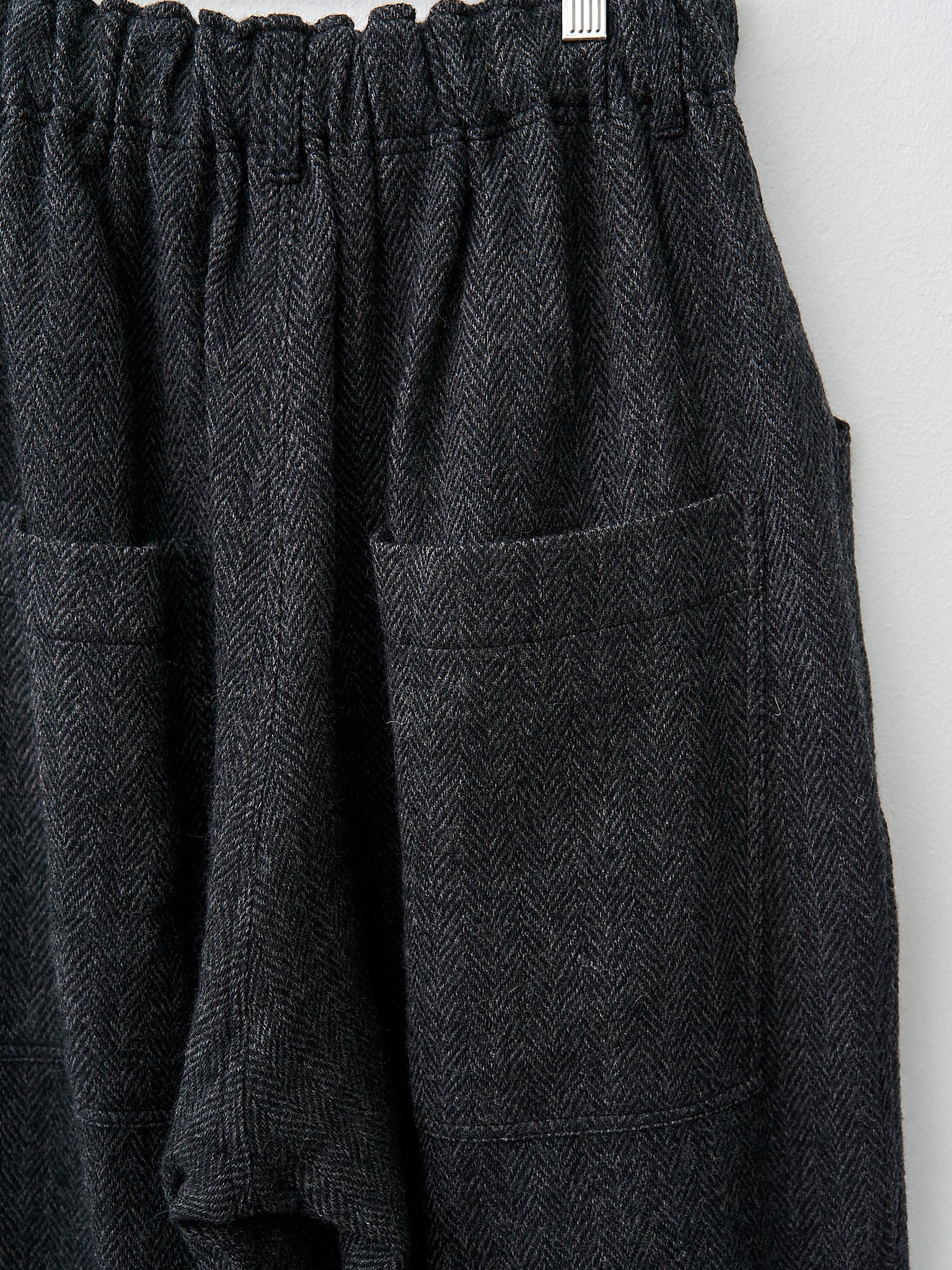 Namu Shop - Ichi Antiquites Wool Herringbone Pants - Black