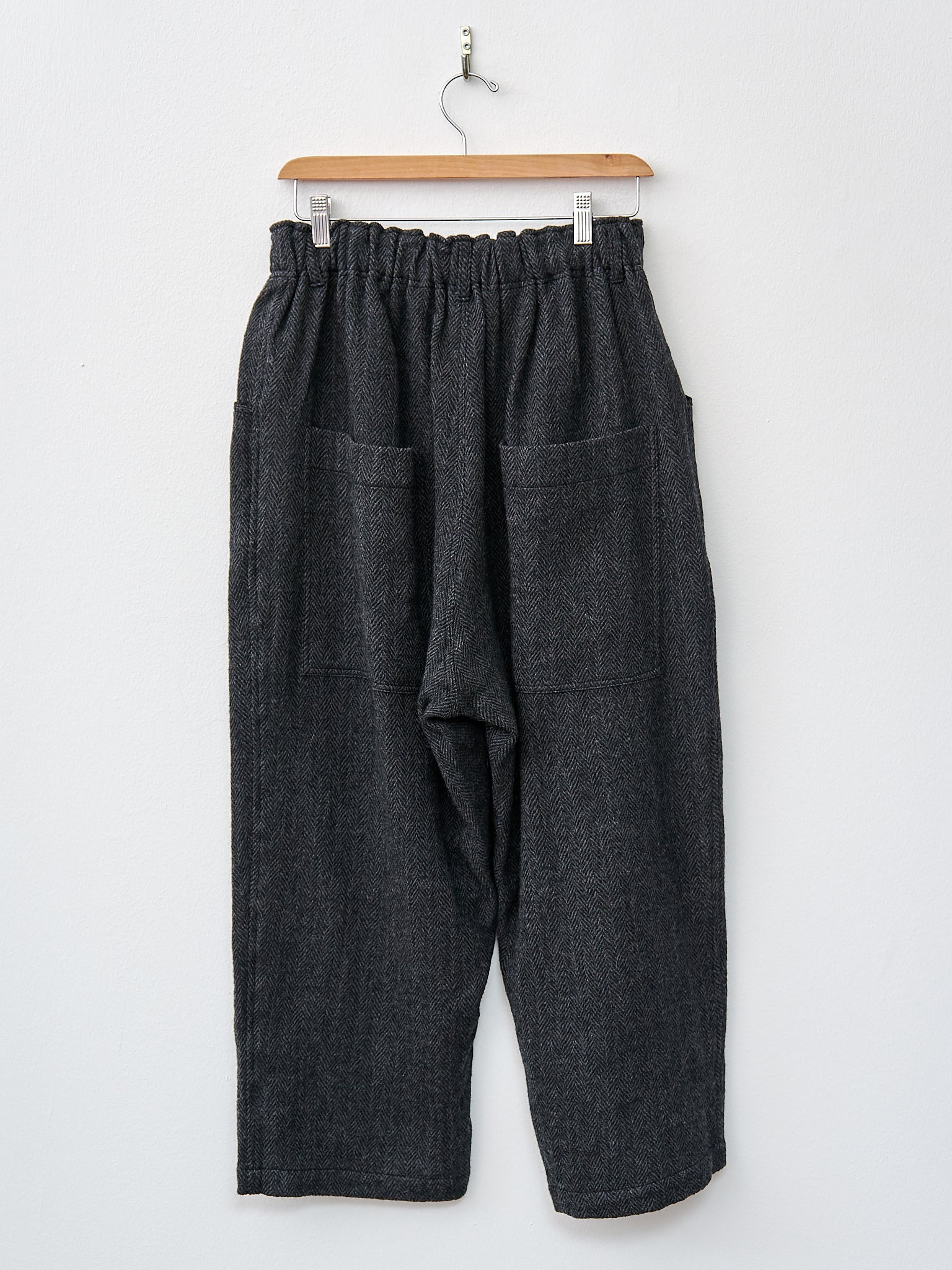 Namu Shop - Ichi Antiquites Wool Herringbone Pants - Black