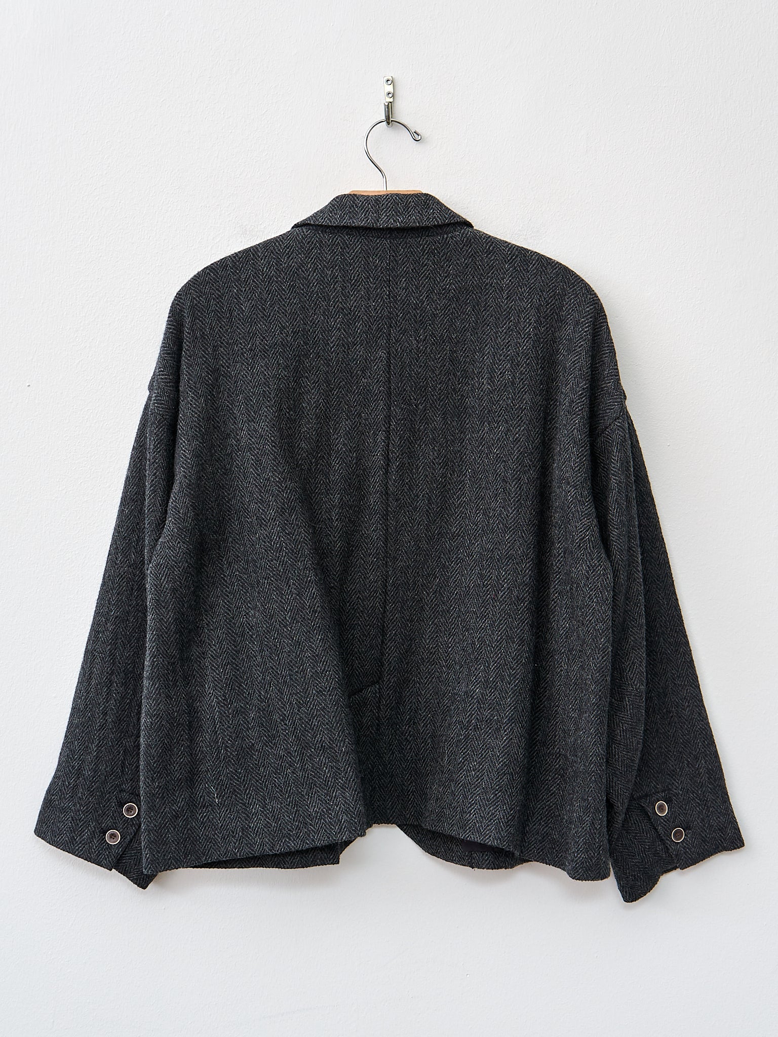 Namu Shop - Ichi Antiquites Wool Herringbone Jacket - Black