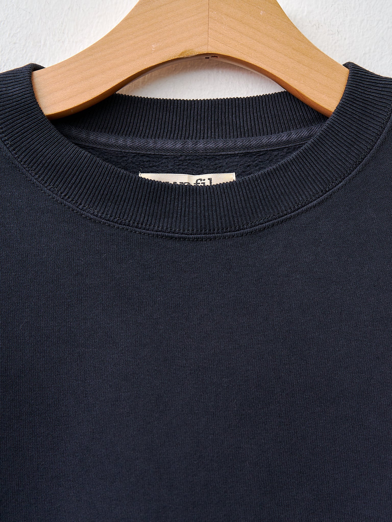 Namu Shop - Unfil Vintage Cotton Fleece Side Zip Oversized Sweatshirt - Old Black