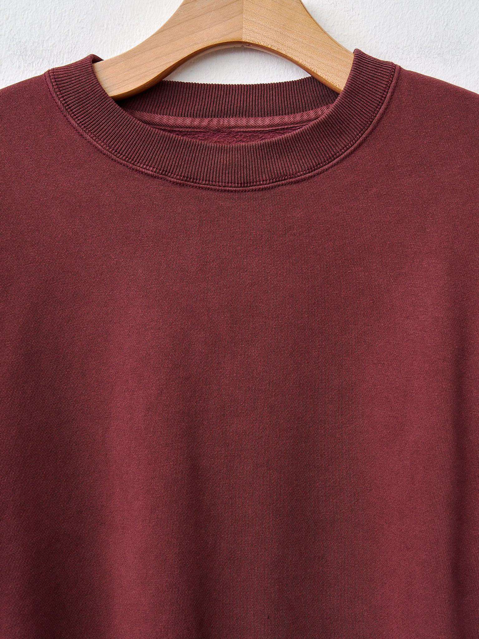 Namu Shop - Unfil Vintage Cotton Fleece Side Zip Oversized Sweatshirt - Burgundy