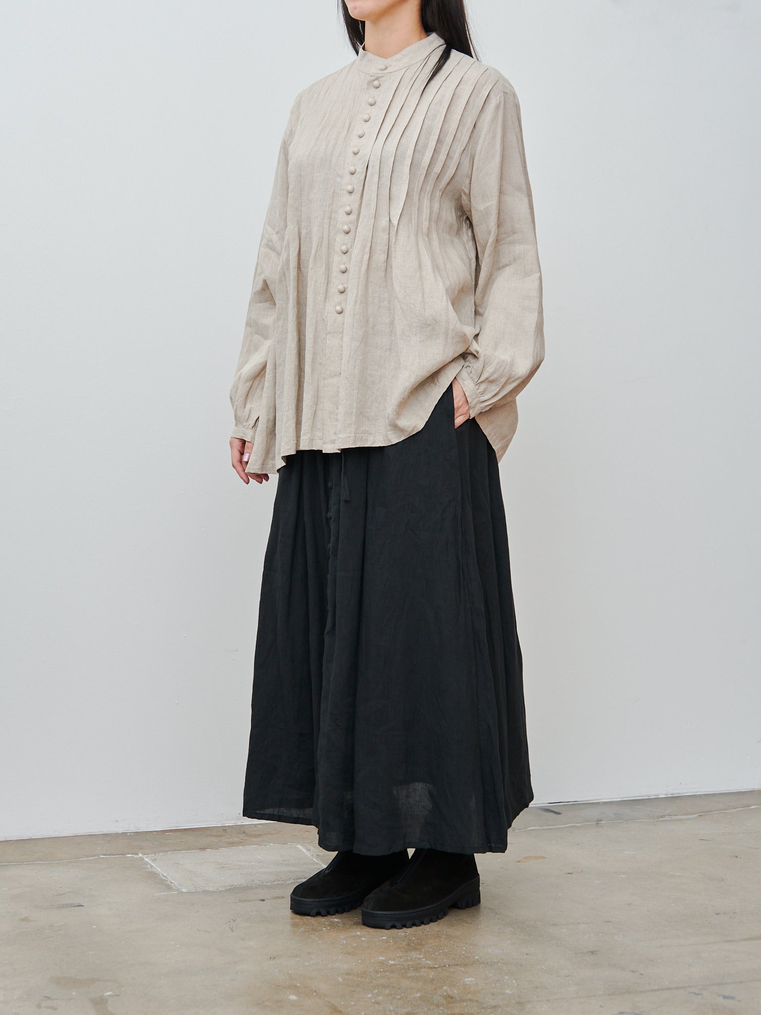 Namu Shop - Ichi Antiquites French Linen Shirt - Natural