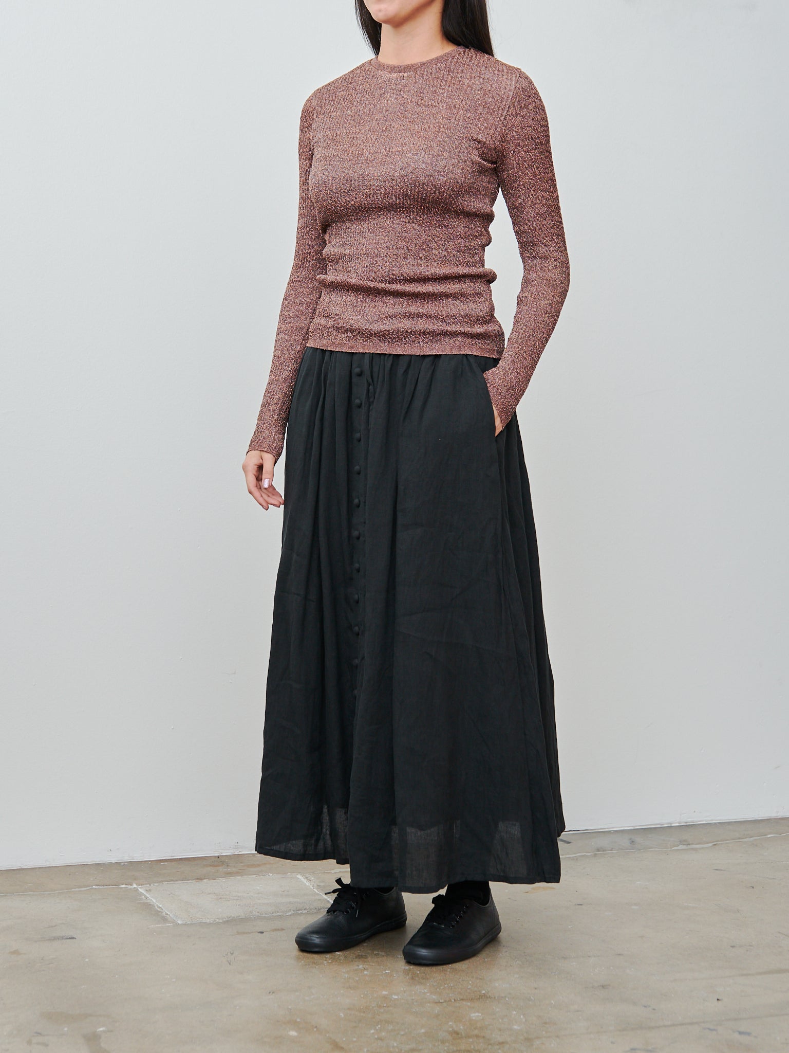 Namu Shop - Babaco Lurex Rib Pullover - Copper