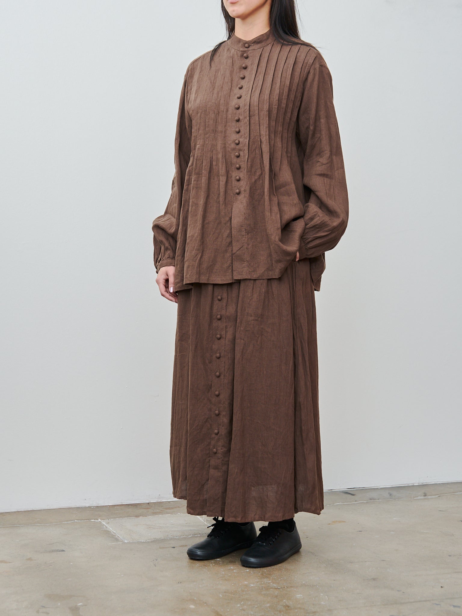 Namu Shop - Ichi Antiquites French Linen Shirt - Brown