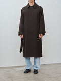 Namu Shop - Yleve Super 140's Wool Melton Coat - Brown