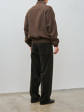 Namu Shop - Auralee Lama Shetland Wool Tweed Zip Blouson - Brown Tweed