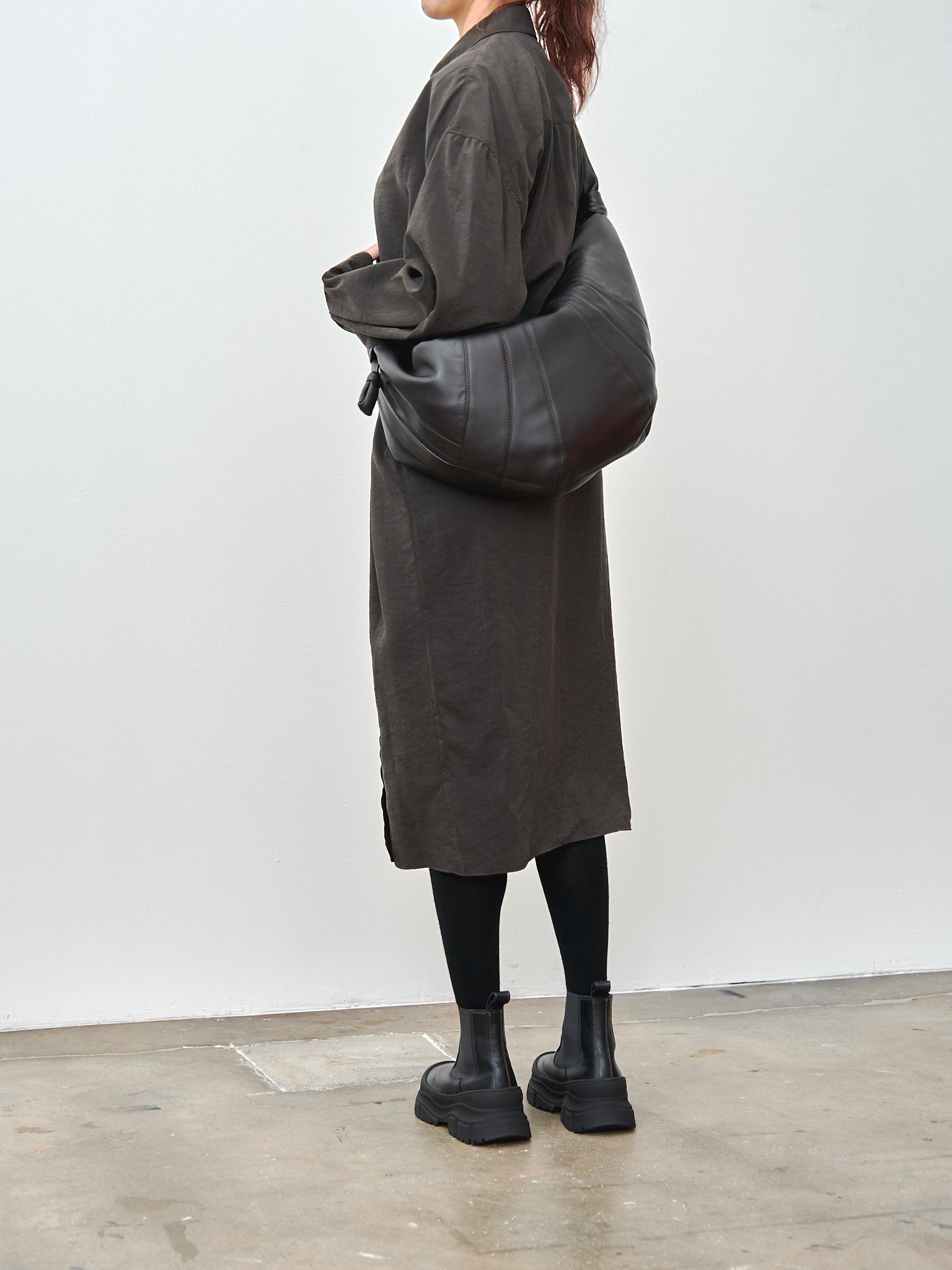 Namu Shop - Lemaire Large Croissant Bag - Dark Chocolate (soft nappa leather)