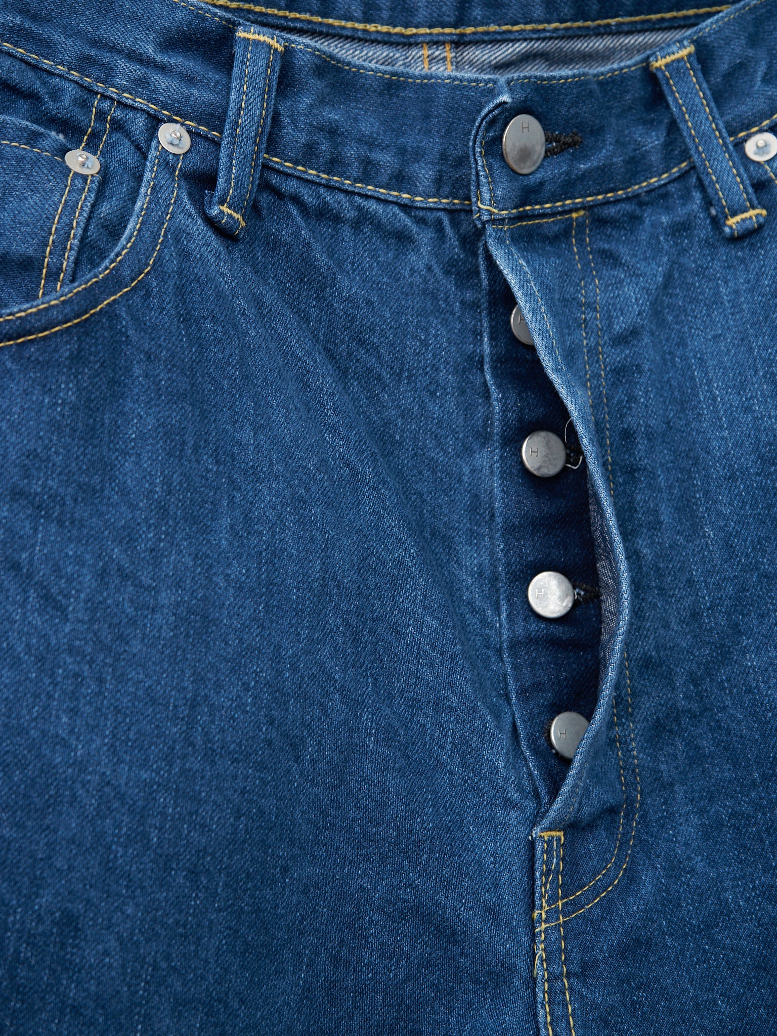 Namu Shop - Hatski Wide Tapered Washi Denim - Used Blue