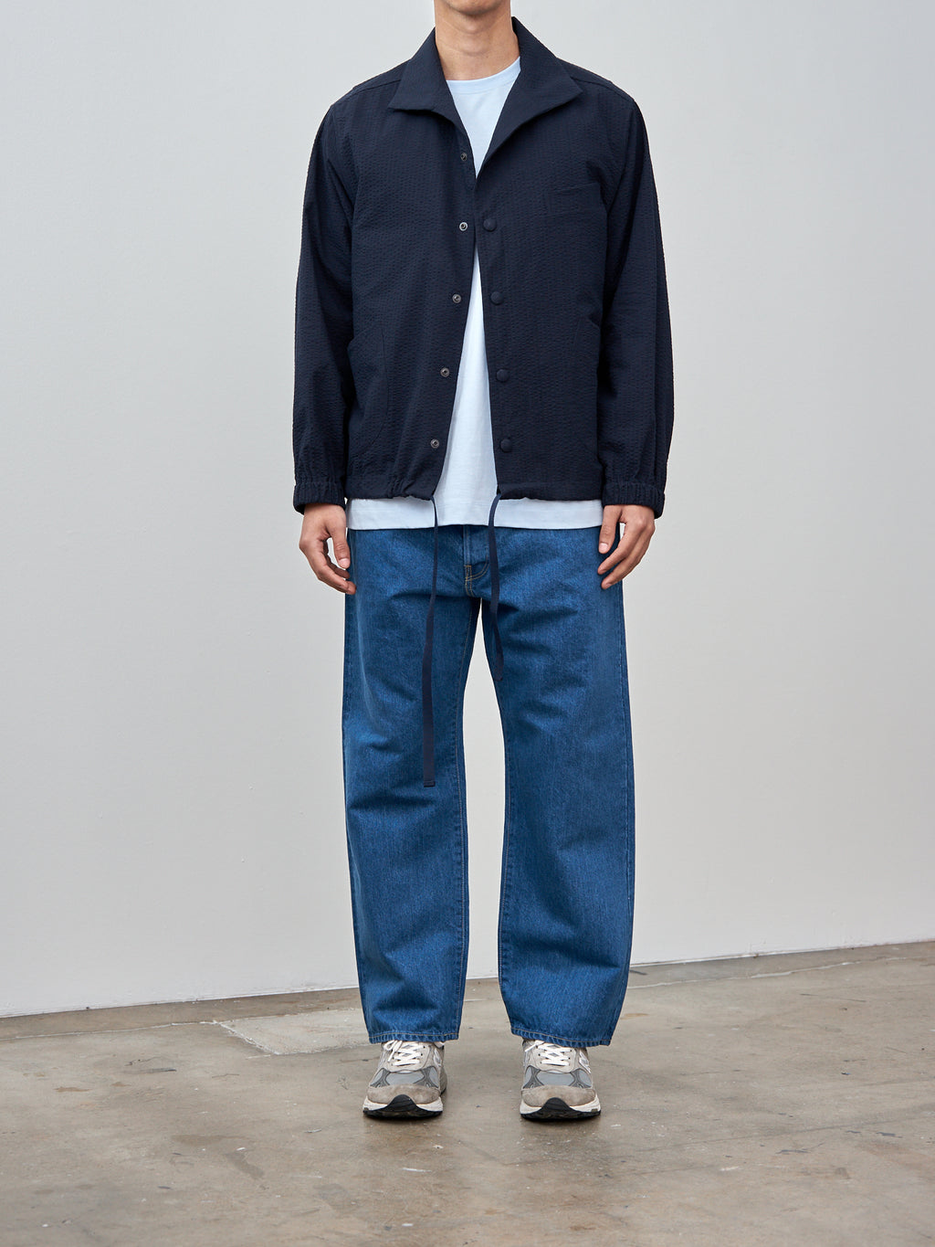 Namu Shop - Document Cotton Seersucker Coach Jacket - Dark Navy