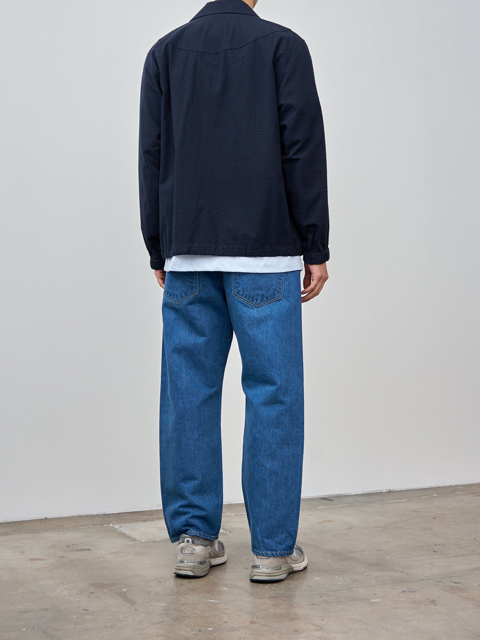 Namu Shop - Document Cotton Seersucker Coach Jacket - Dark Navy