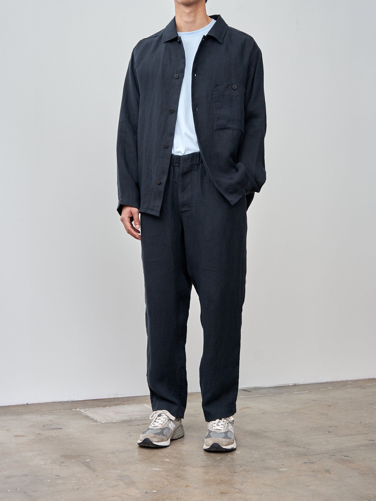 Namu Shop - Document Linen French Shirt - Navy
