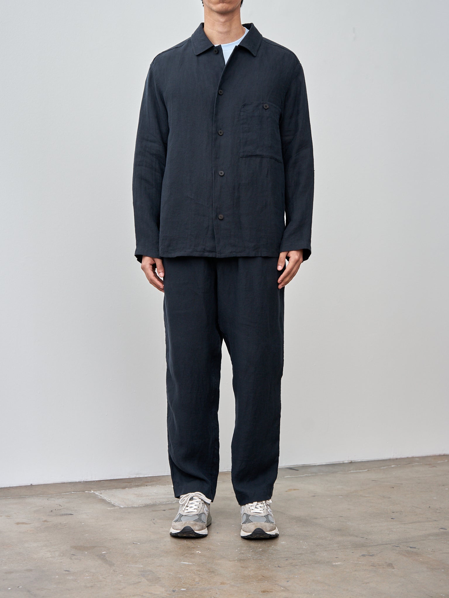 Namu Shop - Document Linen French Shirt - Navy