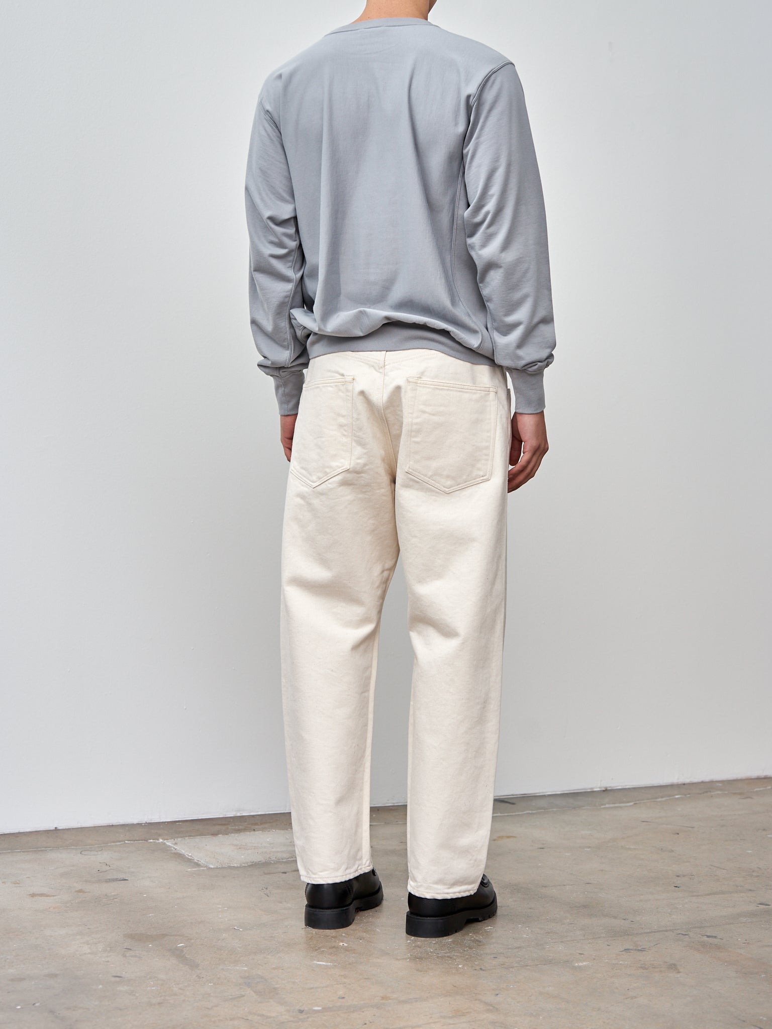 Namu Shop - Hatski Wide Tapered Washi Denim - Ecru