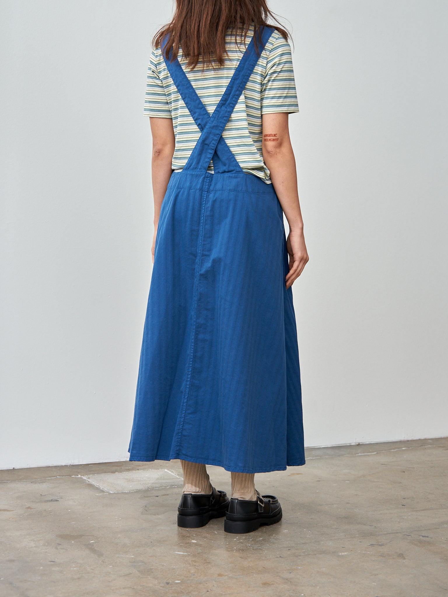 Namu Shop - ts(s) Garment Dyed Wide Herringbone Bib Overall Skirt - Royal