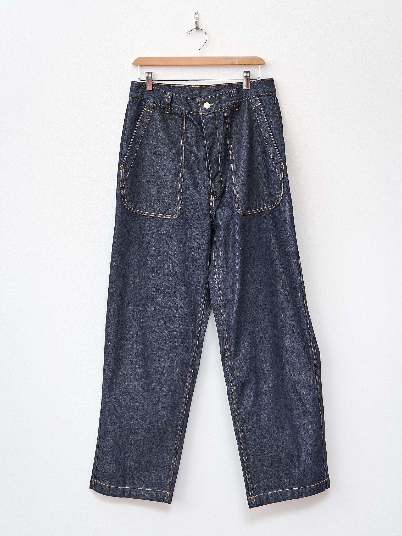 Namu Shop - Document One Wash Denim Layer Trousers - Indigo