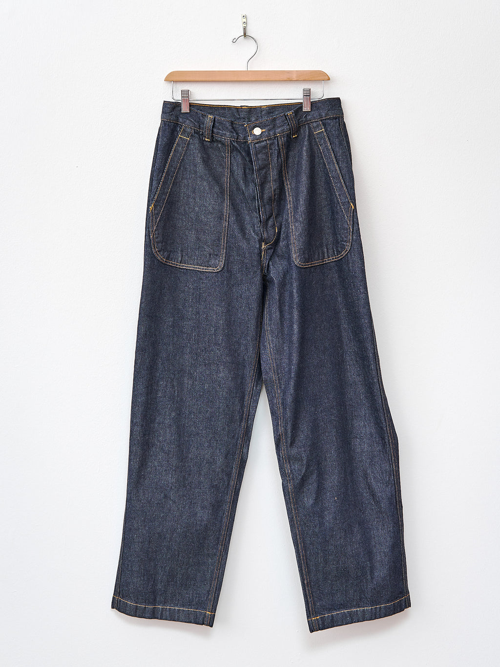 Namu Shop - Document One Wash Denim Layer Trousers - Indigo