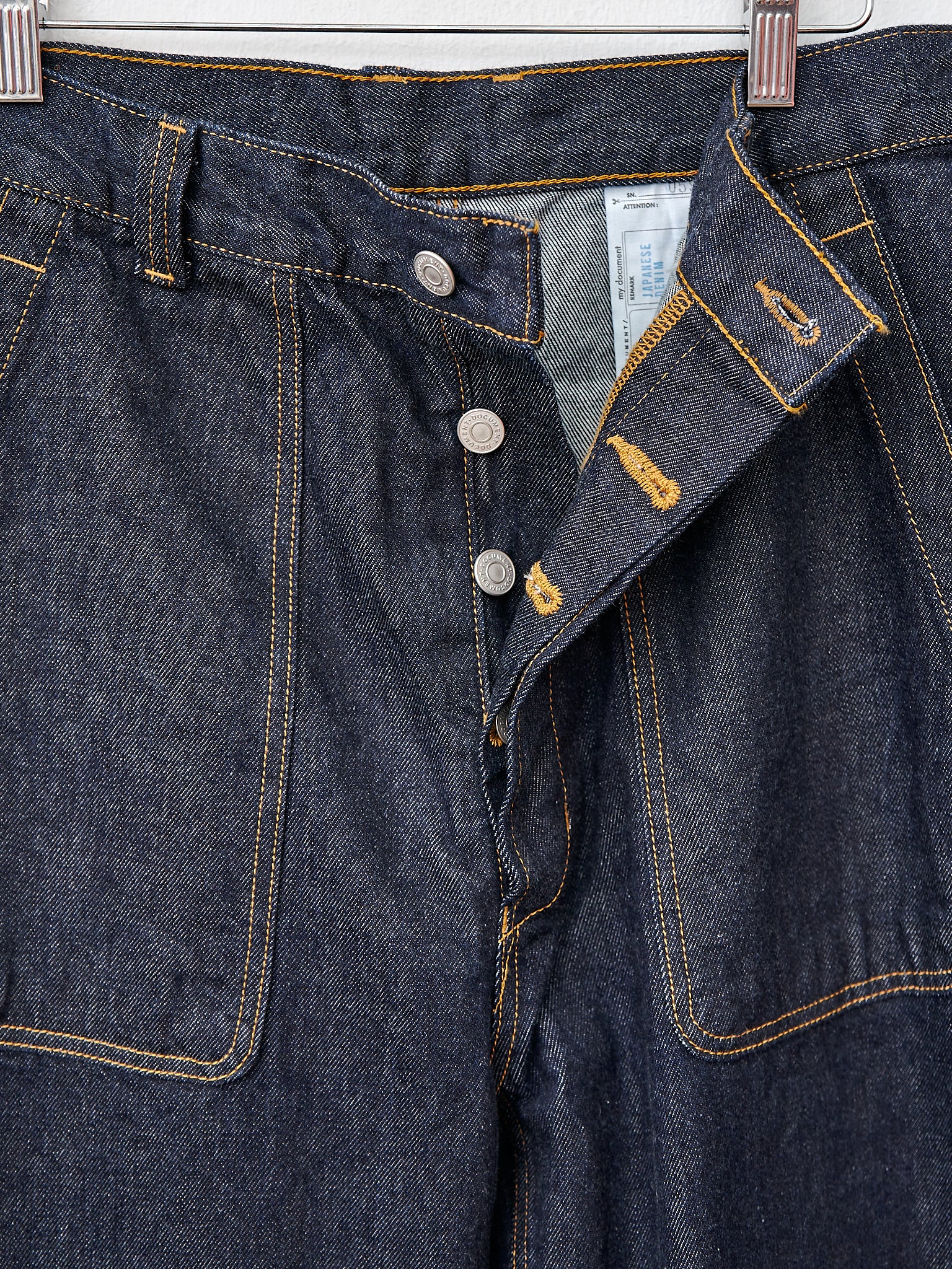 Namu Shop - Document One Wash Denim Layer Trousers - Indigo