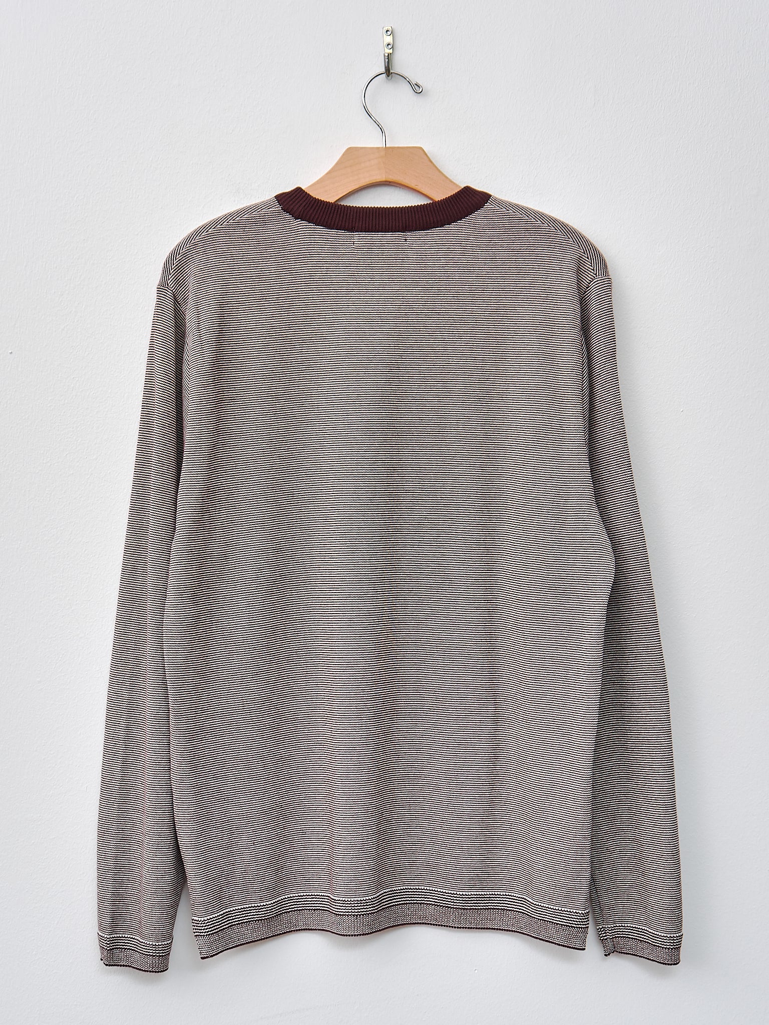 Namu Shop - Fujito L/S Knit T-Shirt - Wine Border