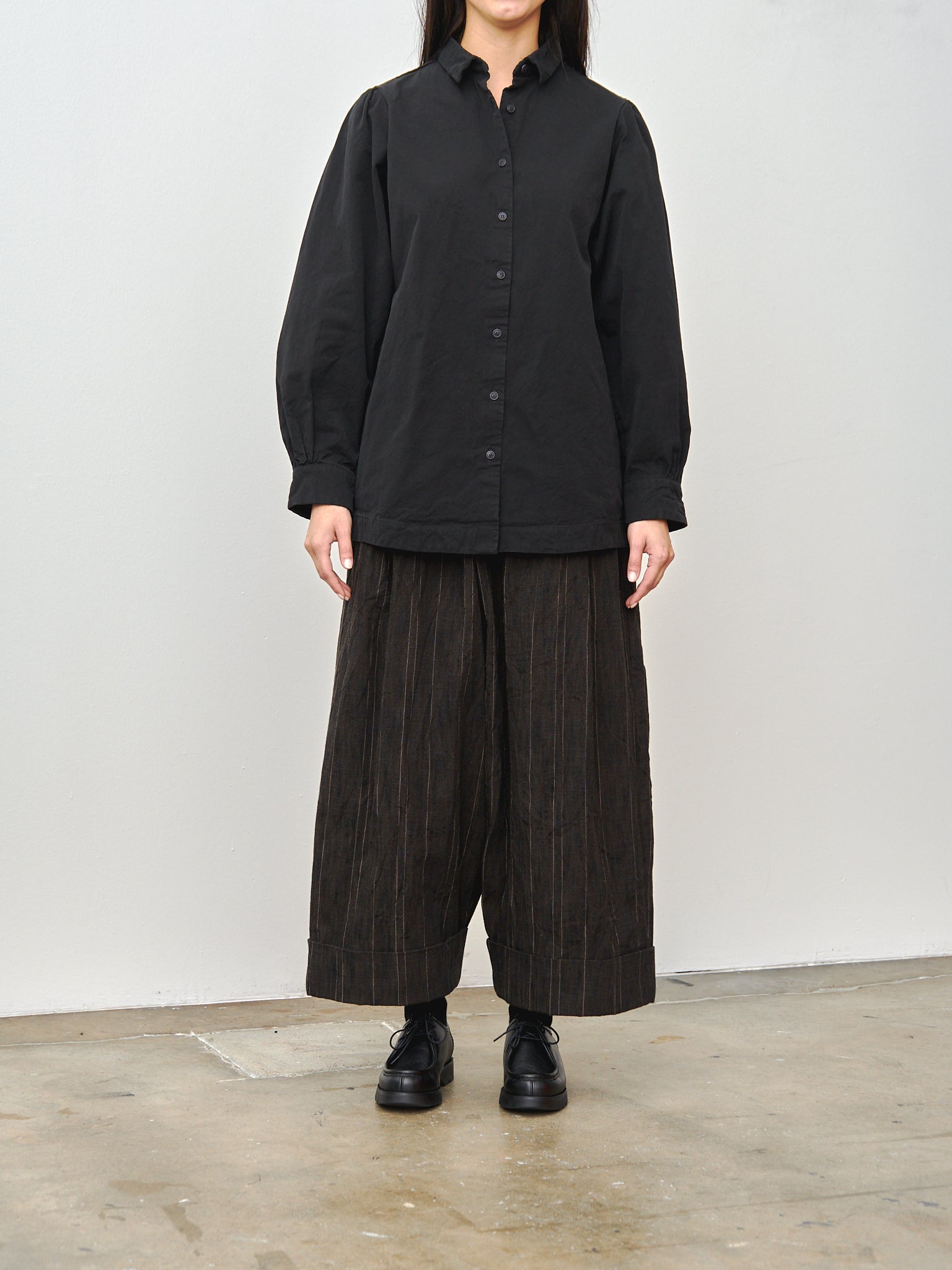 Namu Shop - Toogood The Baker Trouser - Crumbled Stripe Walnut