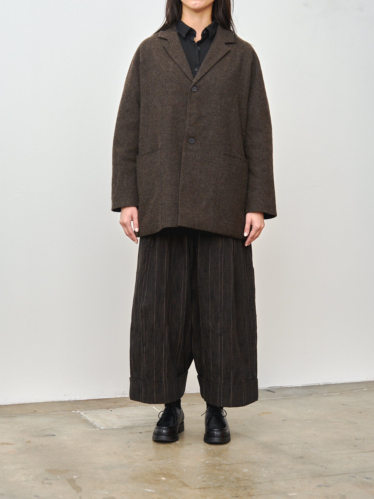 Namu Shop - Toogood The Baker Trouser - Crumbled Stripe Walnut