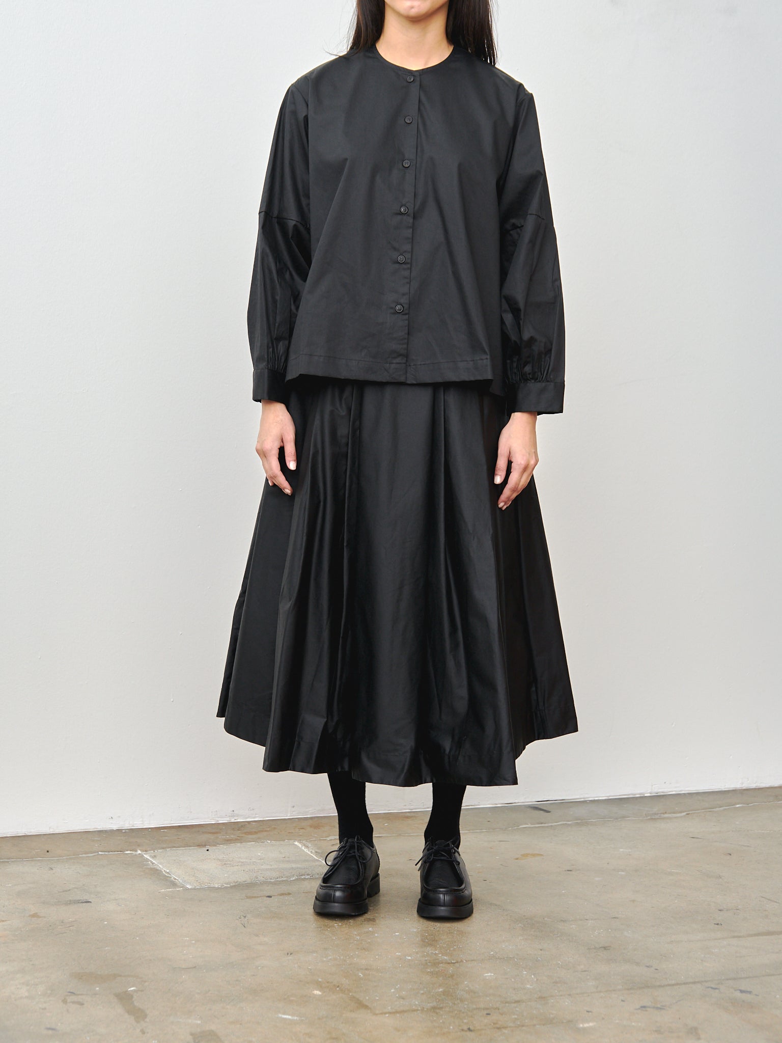 Namu Shop - Casey Casey Biggy Col Bias Shirt - Black