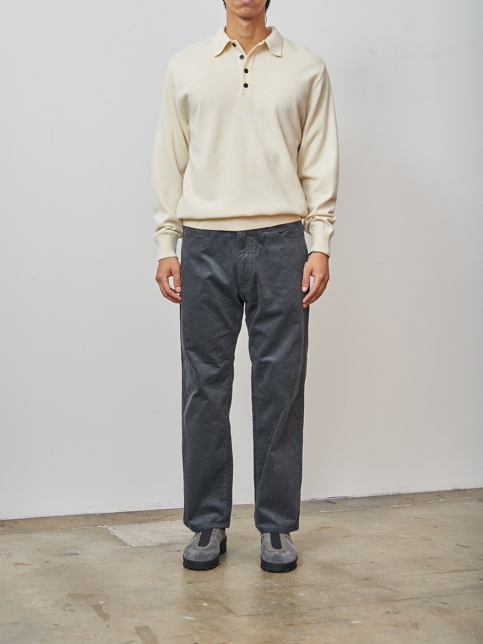 Namu Shop - Fujito Knit Polo Sweater - Natural