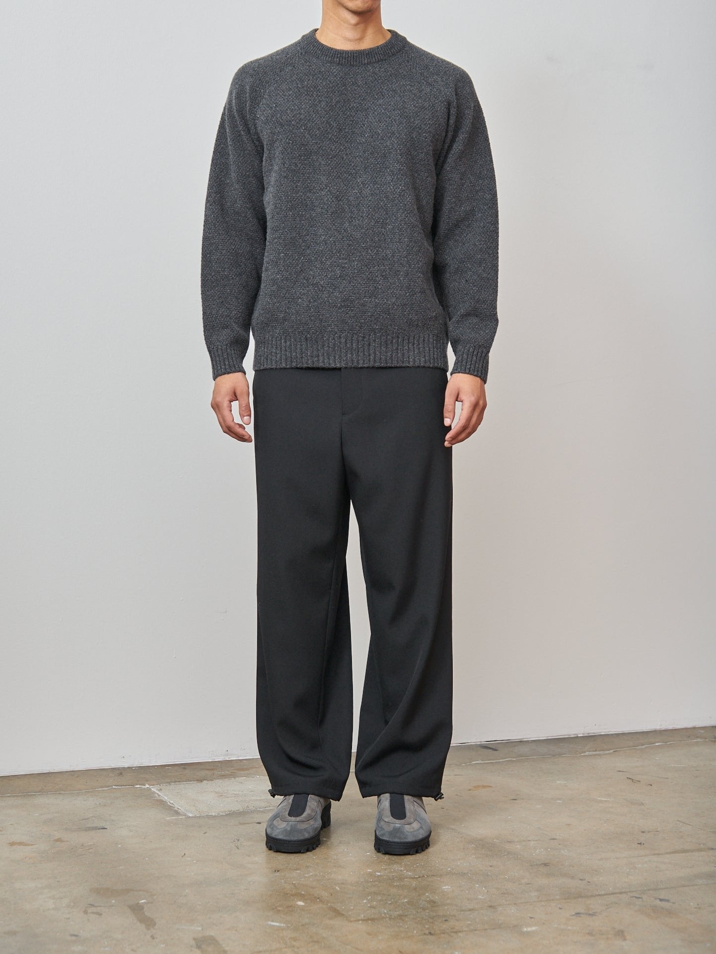 Namu Shop - Aton Lambswool Crewneck Sweater - Charcoal Gray