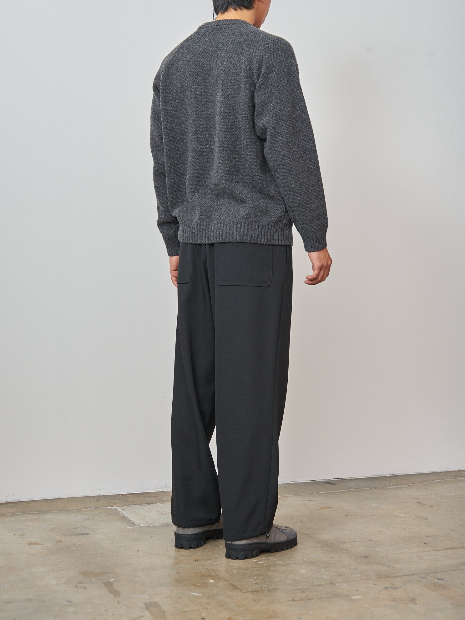 Namu Shop - Aton Lambswool Crewneck Sweater - Charcoal Gray