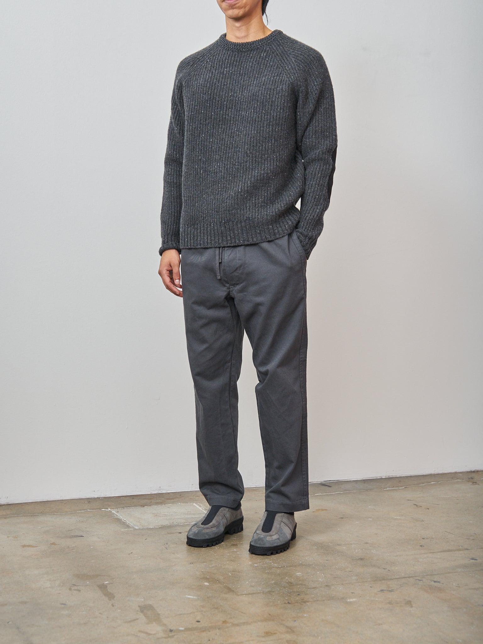 Namu Shop - Fujito Rib Knit Sweater - Charcoal