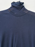Namu Shop - Auralee High Gauge Sheer Rib Turtle Neck L/S Tee - Navy