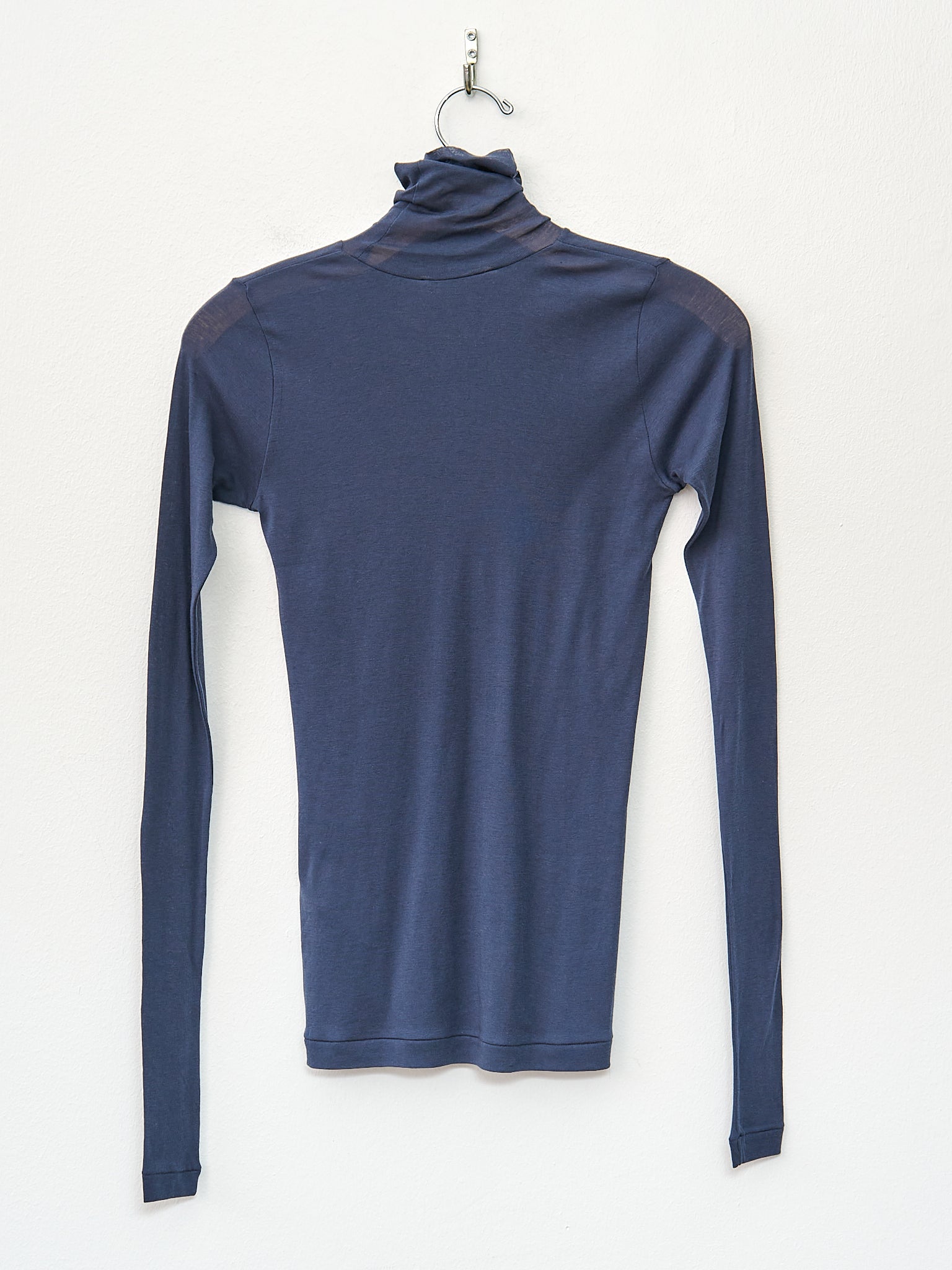 Namu Shop - Auralee High Gauge Sheer Rib Turtle Neck L/S Tee - Navy