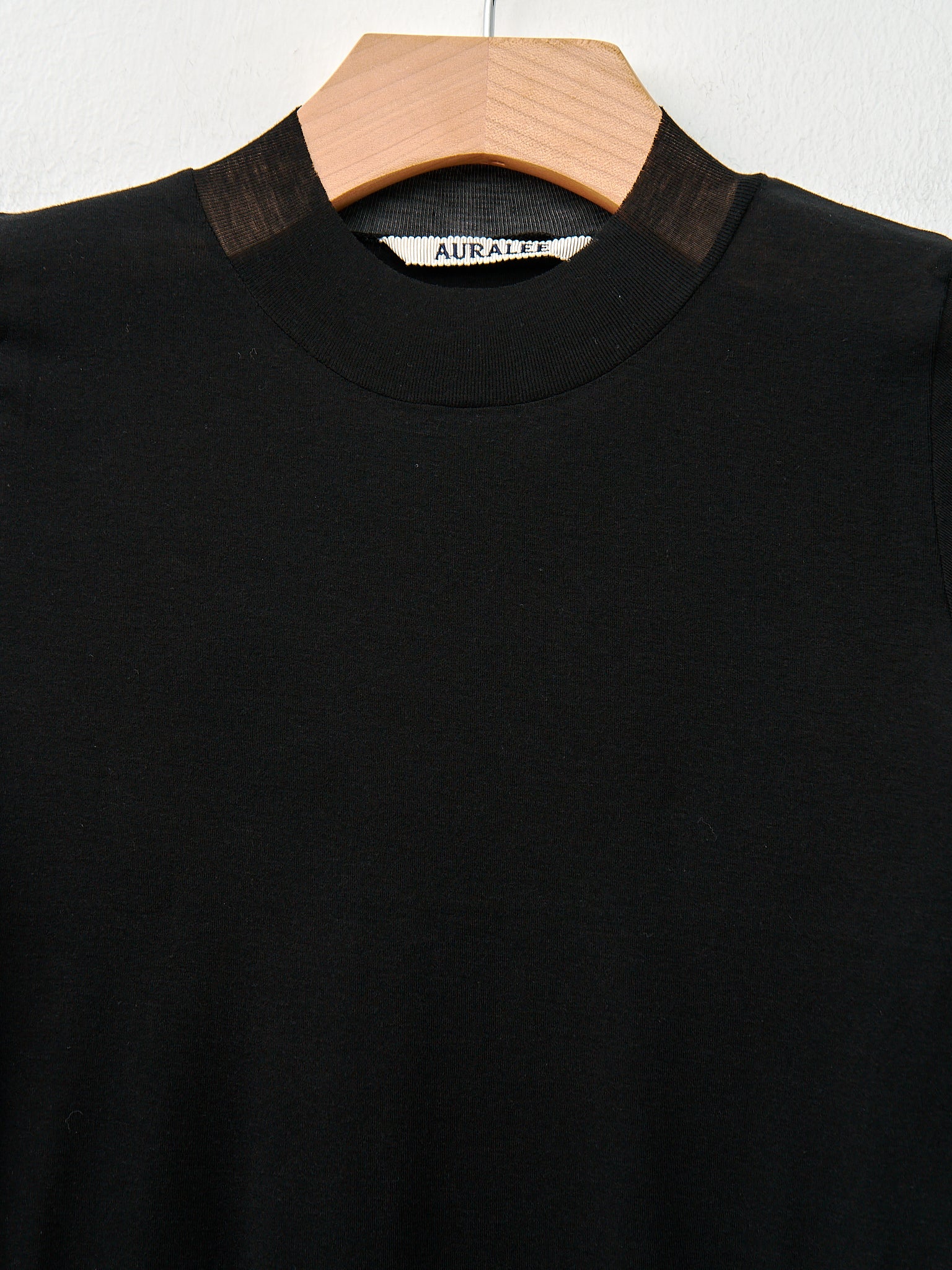 Namu Shop - Auralee High Gauge Sheer Rib L/S Tee - Black