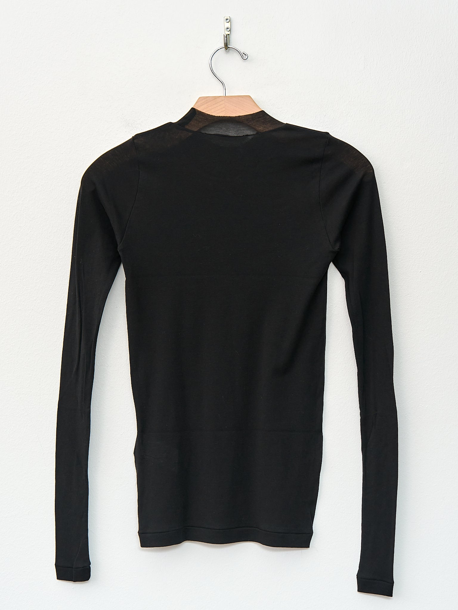 Namu Shop - Auralee High Gauge Sheer Rib L/S Tee - Black