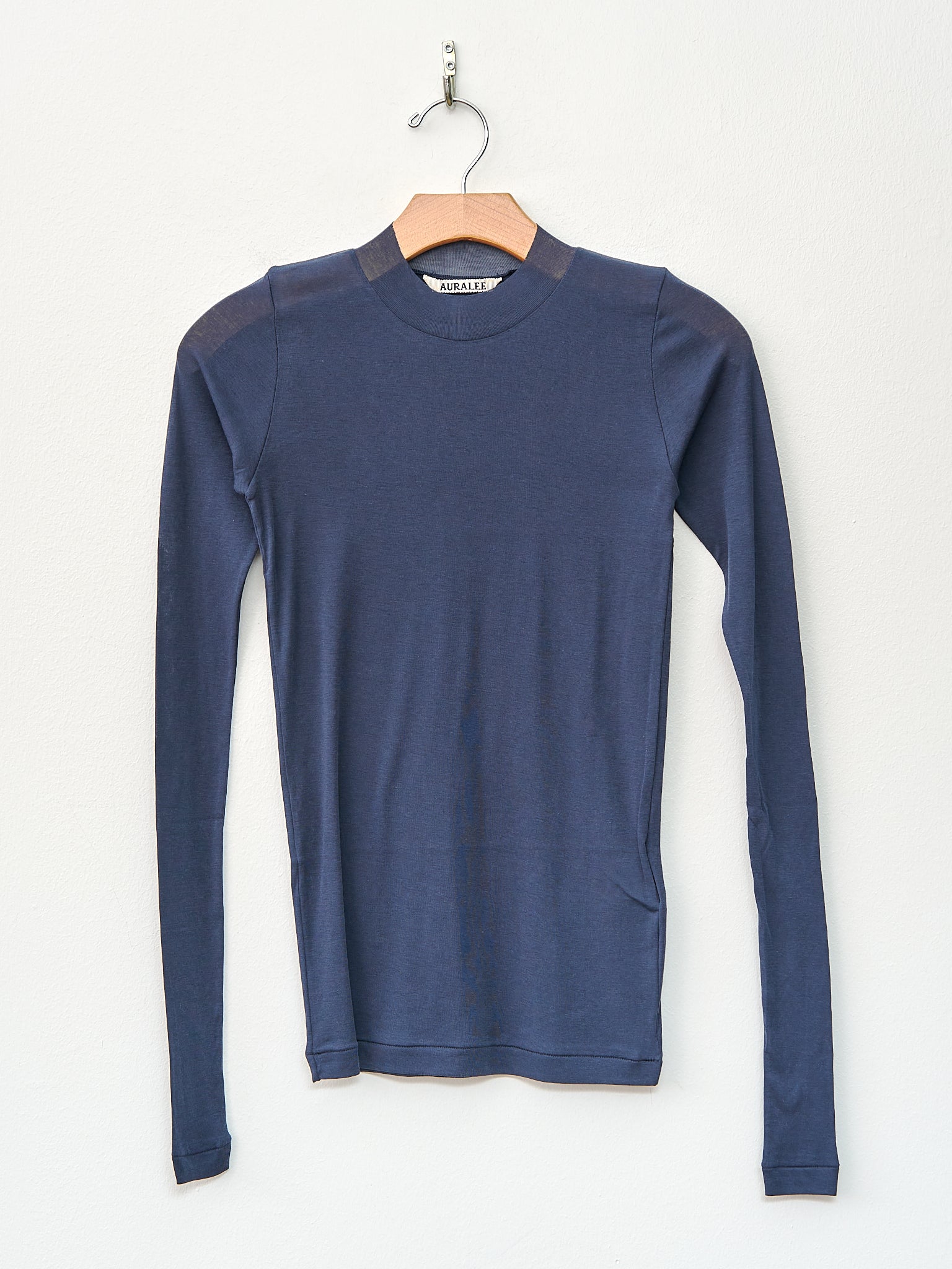 Namu Shop - Auralee High Gauge Sheer Rib L/S Tee - Navy