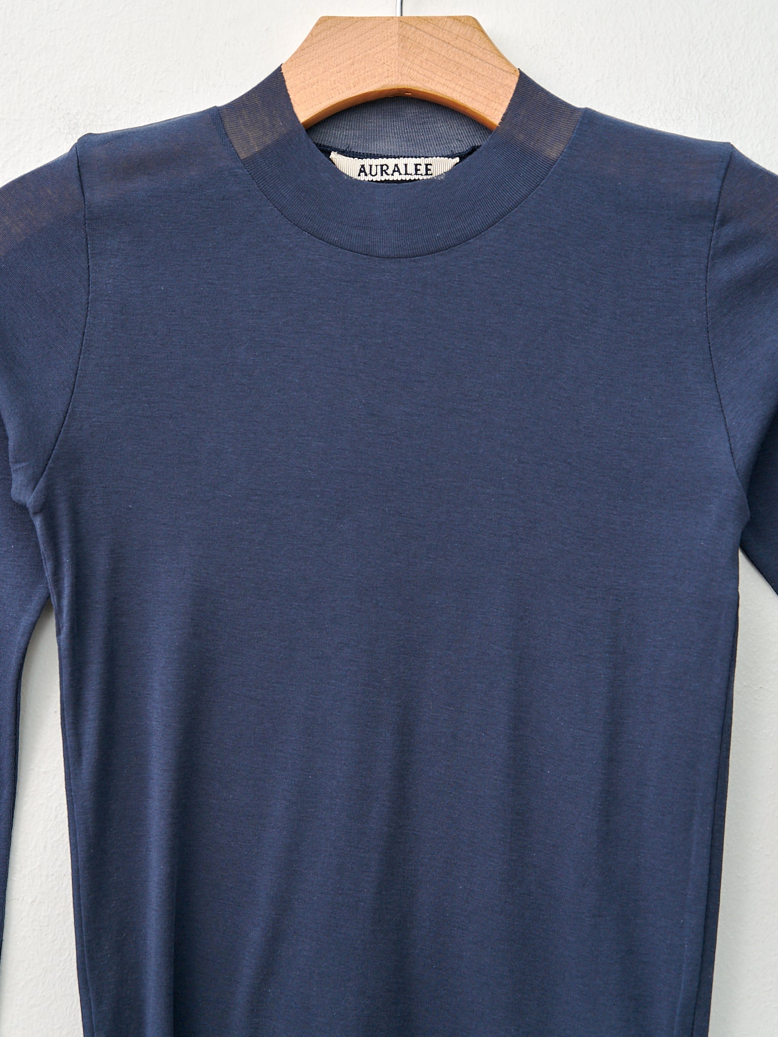 Namu Shop - Auralee High Gauge Sheer Rib L/S Tee - Navy