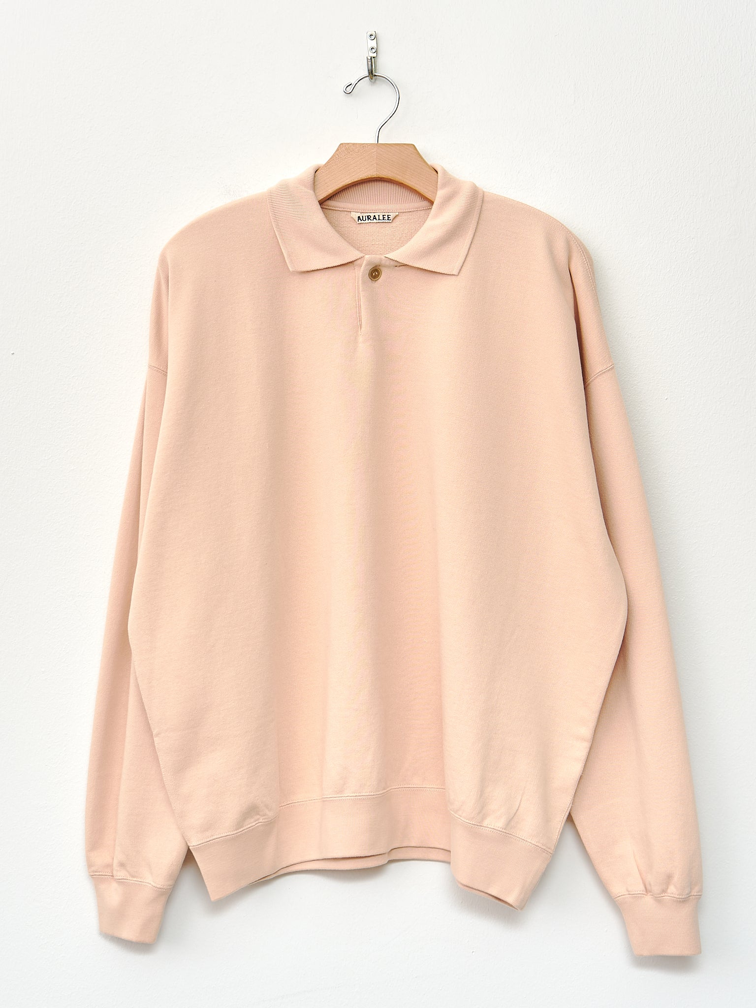 Namu Shop - Auralee Pima Light Sweat Polo - Light Pink