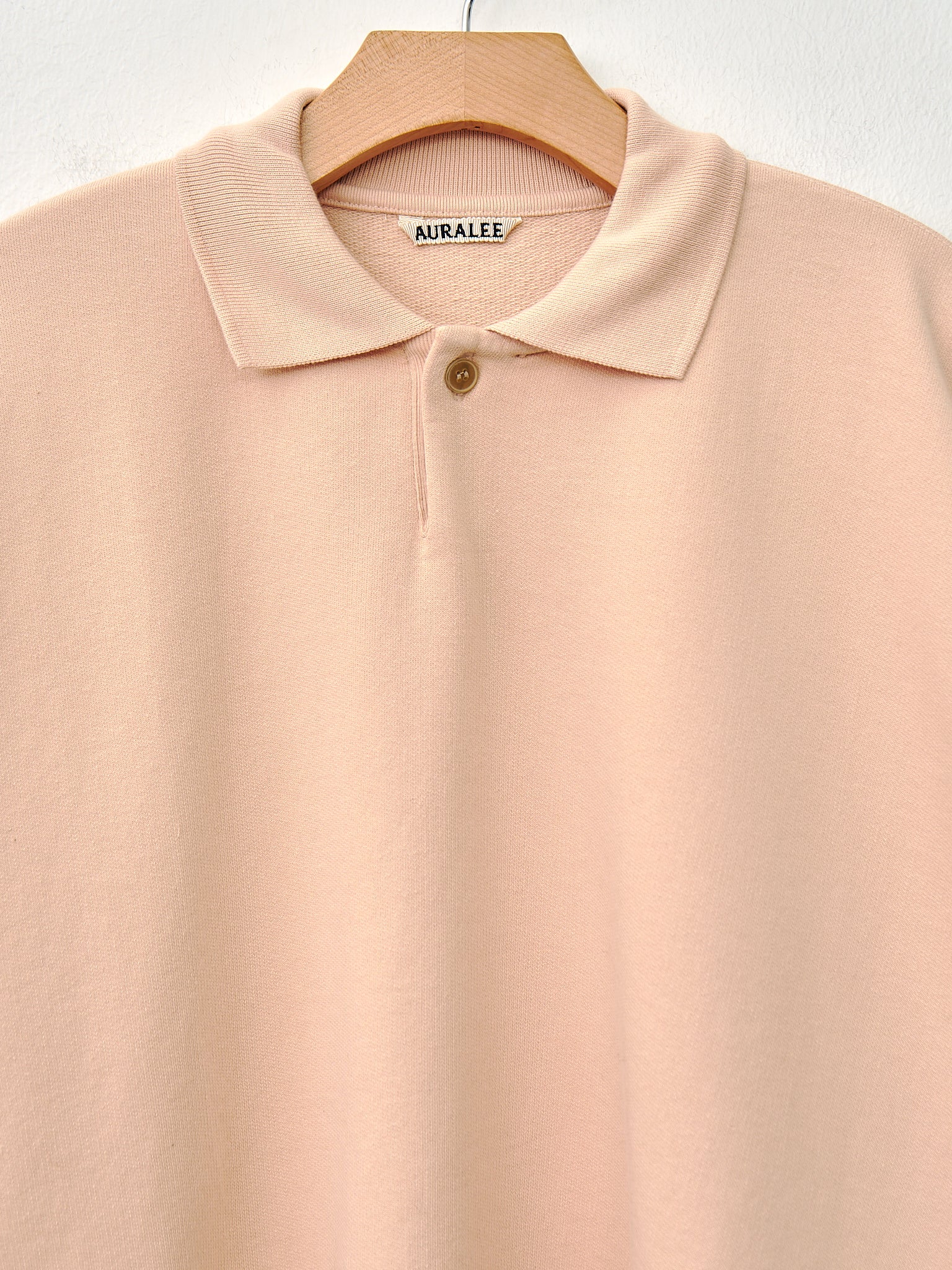 Namu Shop - Auralee Pima Light Sweat Polo - Light Pink