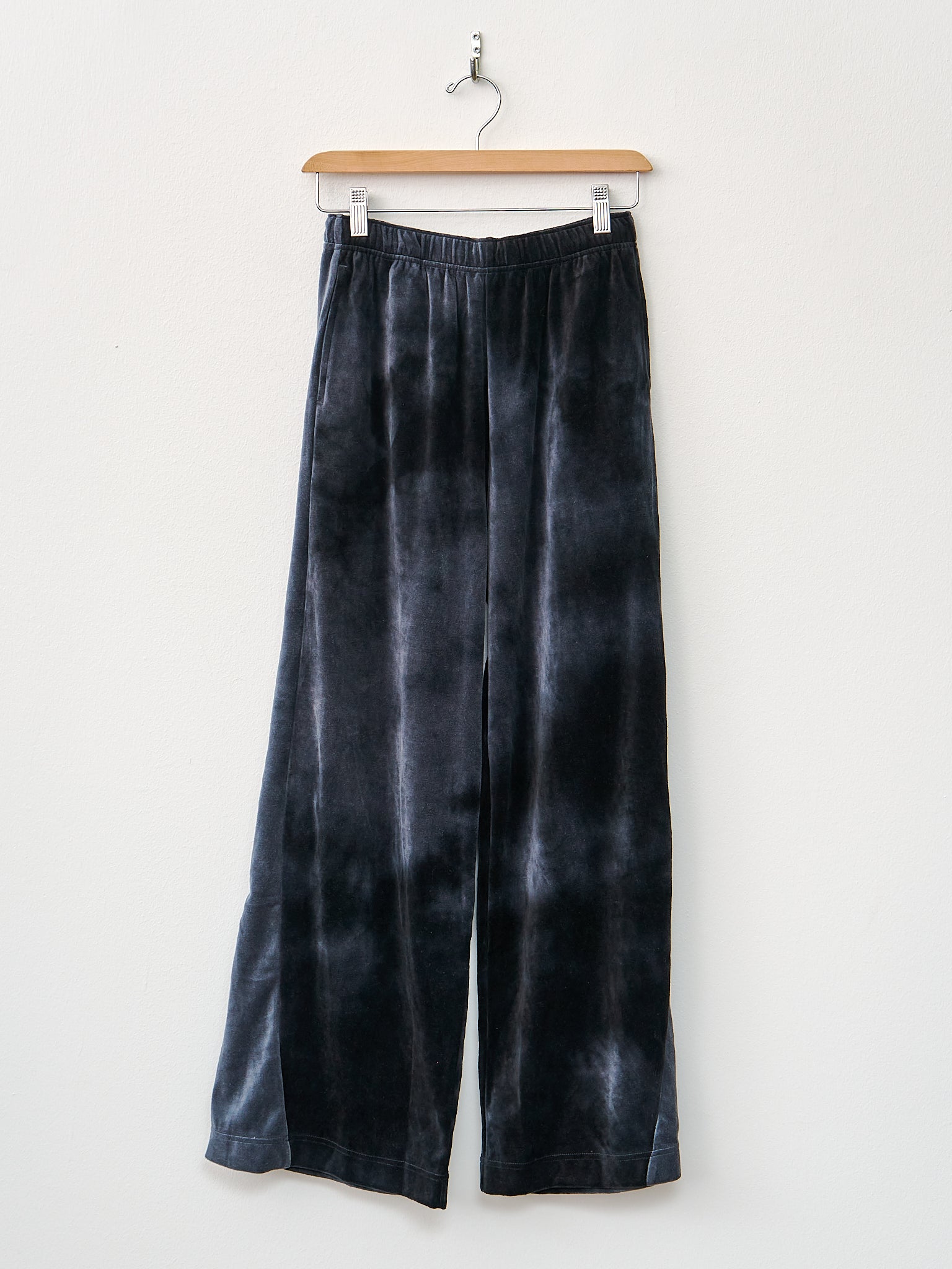 Namu Shop - Unfil Tie-Dyed Cotton Velour Pants - Black x Gray