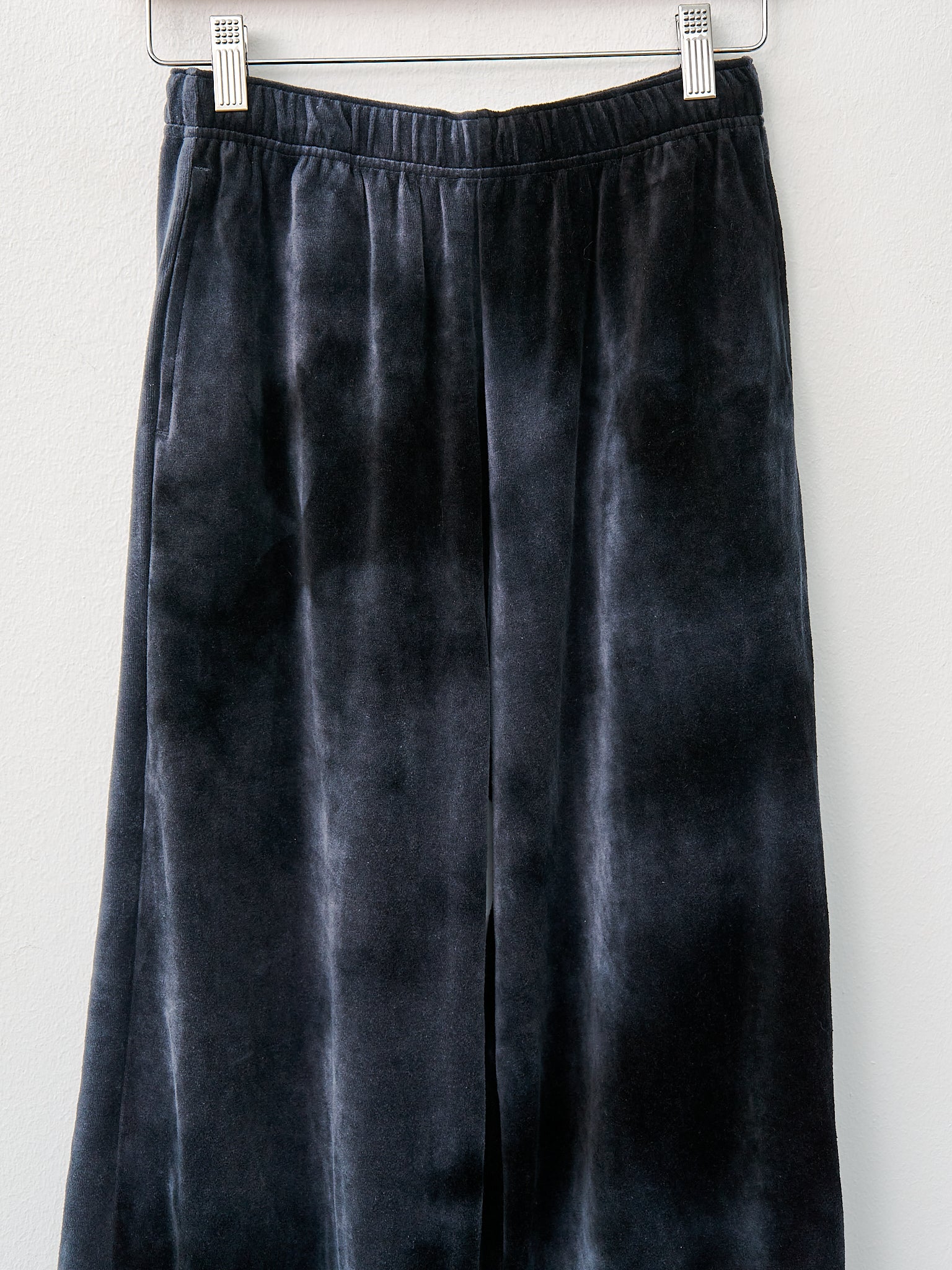 Namu Shop - Unfil Tie-Dyed Cotton Velour Pants - Black x Gray