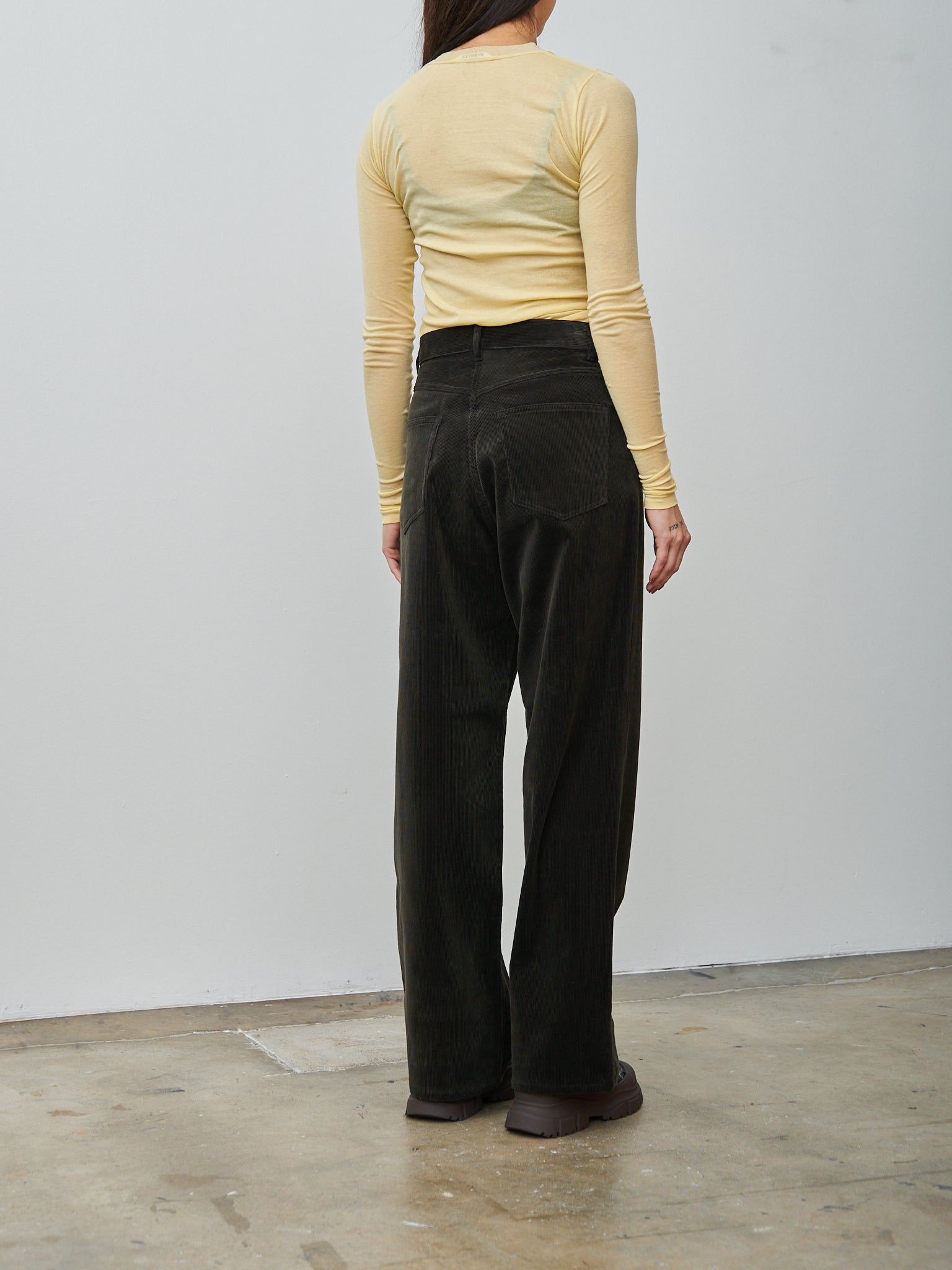 Namu Shop - Auralee High Gauge Sheer Rib L/S Tee - Yellow