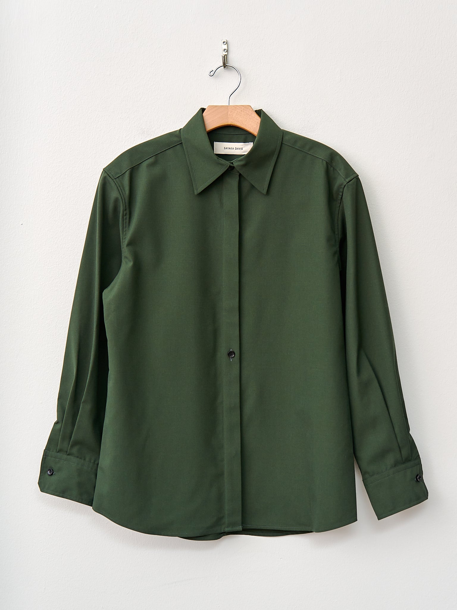 Namu Shop - Sayaka Davis Slim Wool Shirt - Pine