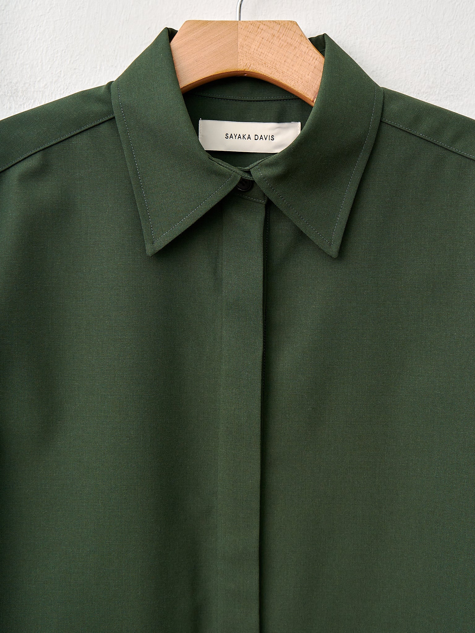 Namu Shop - Sayaka Davis Slim Wool Shirt - Pine