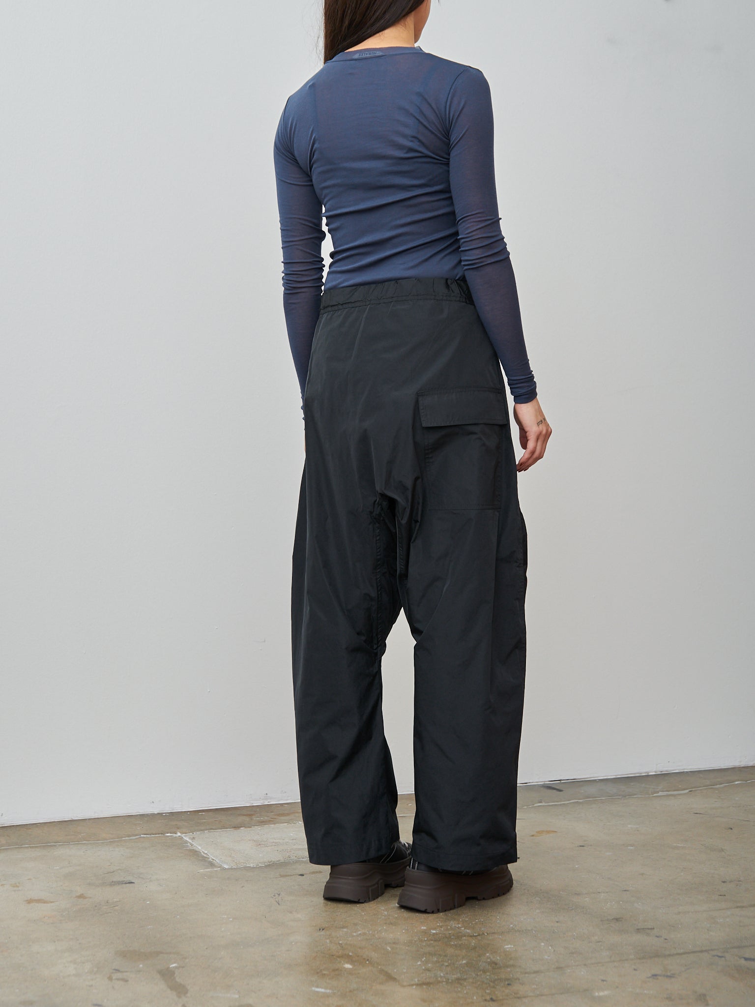 Namu Shop - Auralee High Gauge Sheer Rib L/S Tee - Navy